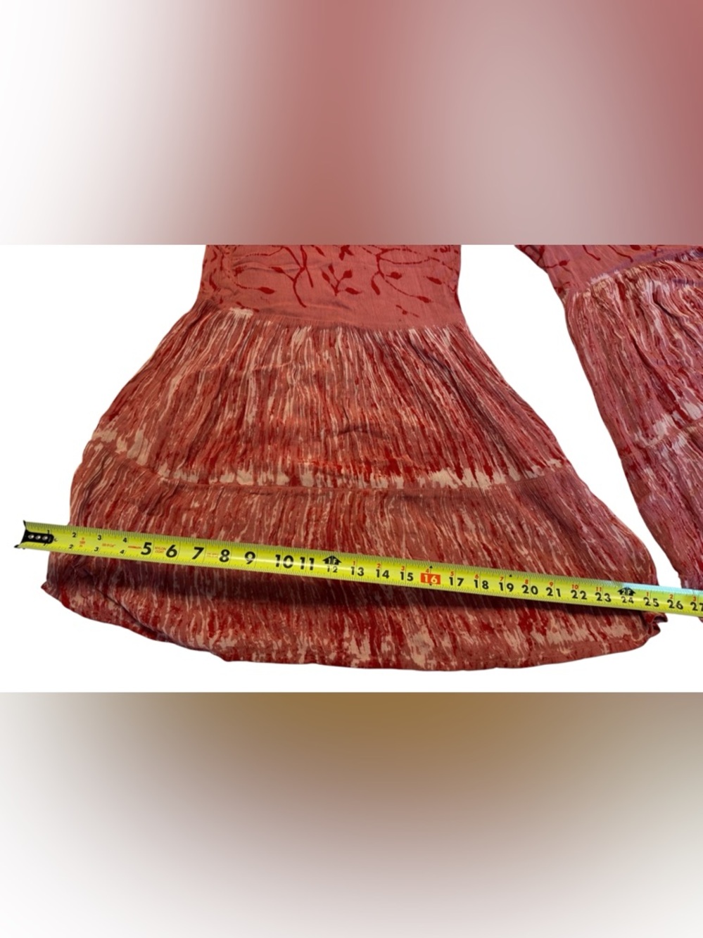 Boho Wide-Leg Ruffle Summer Pants Medium - Picture 6 of 7